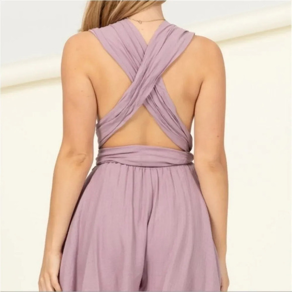 Five Star Lavender Wrap Around Romper Size Small - Picture 2 of 6